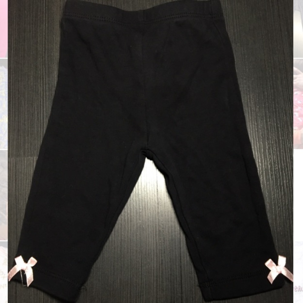 Black Leggings w/ Pink Bows